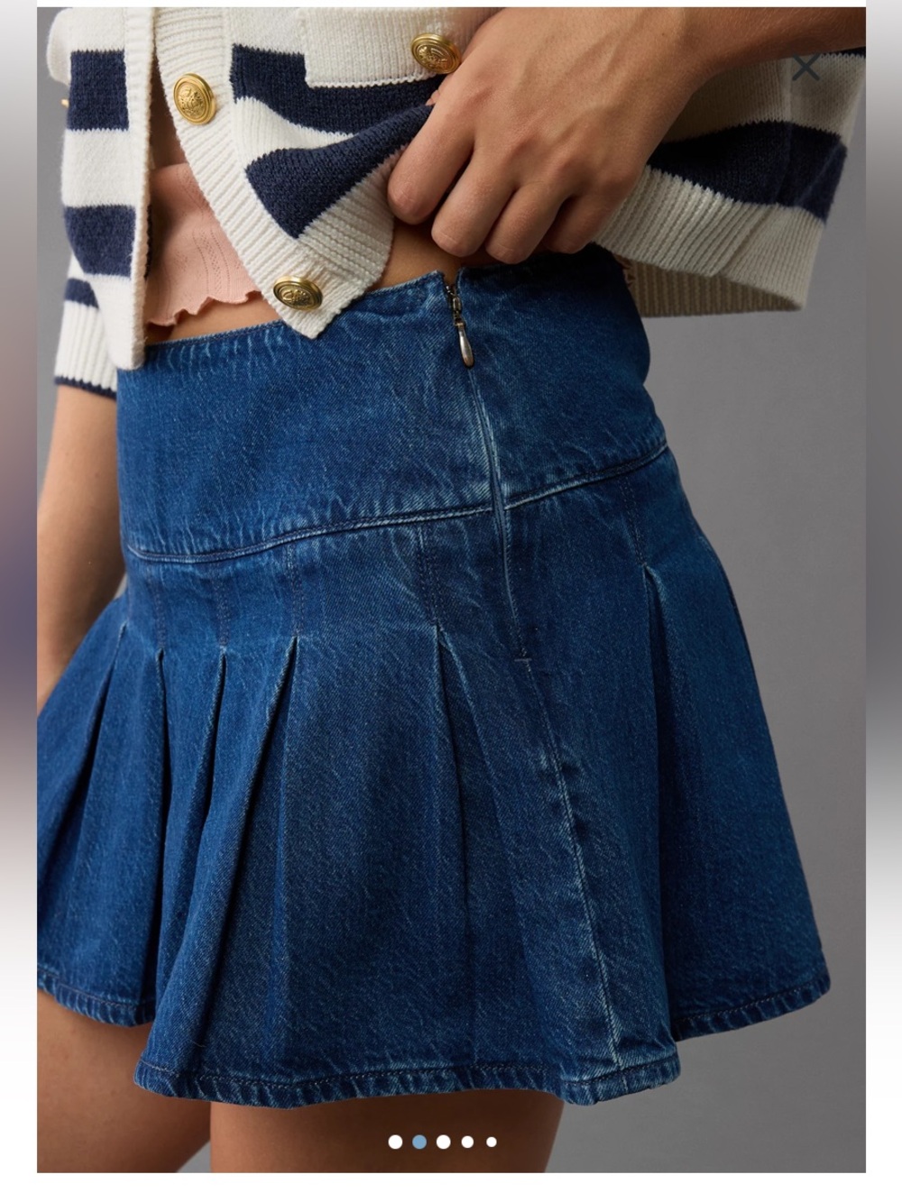 AE High-Waisted Pleated Denim Mini
Skort
